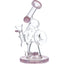 7" Hourglass Base Water Pipe - Milky Pink